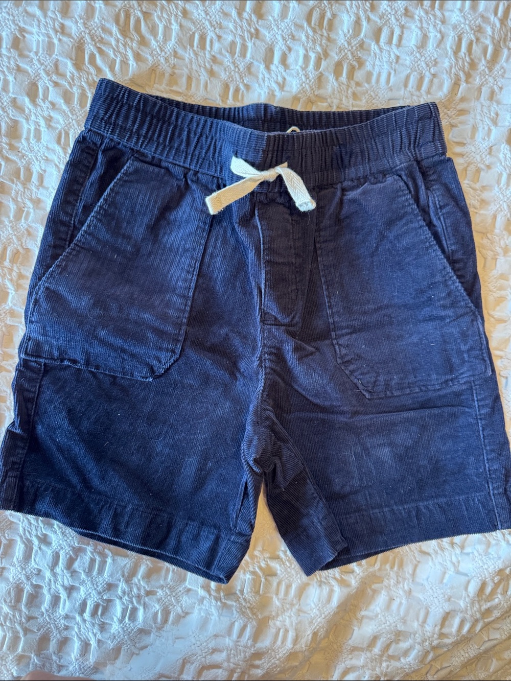 Janie and Jack Navy Corduroy Drawstring Shorts